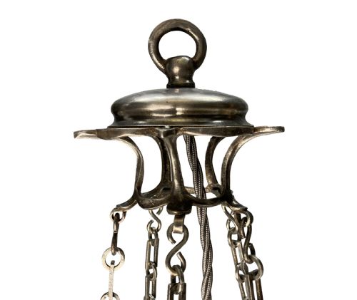A FINE ENGLISH EDWARDIAN CUT GLASS DISH LIGHT - ADDITIONAL PHOTO 4