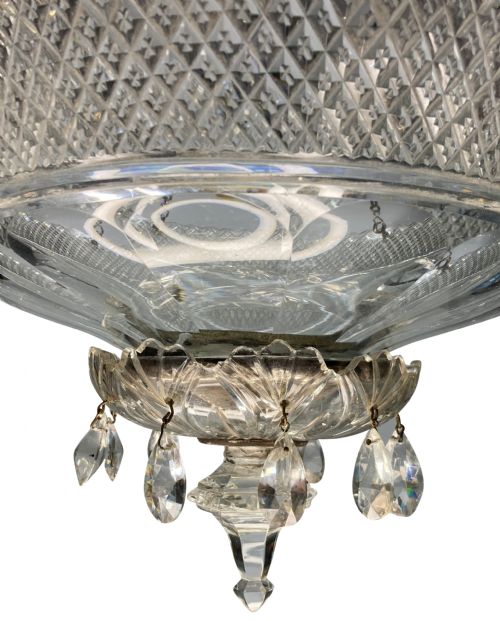 A FINE ENGLISH EDWARDIAN CUT GLASS DISH LIGHT - ADDITIONAL PHOTO 6