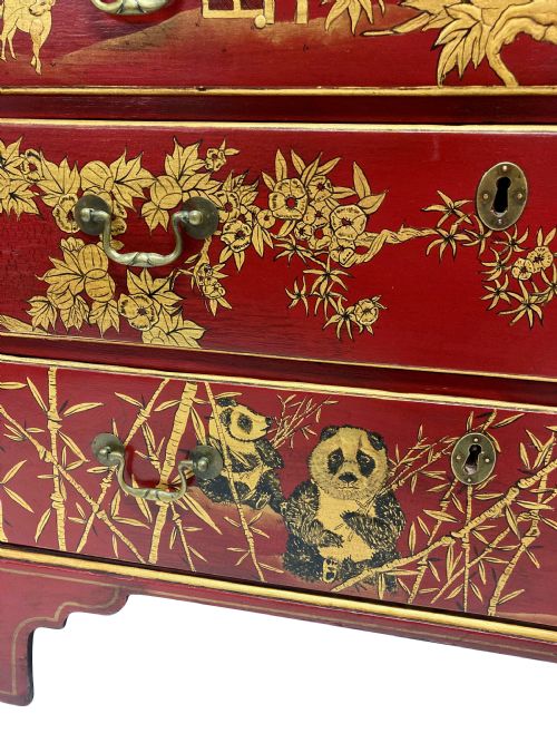 A GEORGE III SCARLET GILTJAPANNED DESK - ADDITIONAL PHOTO 3