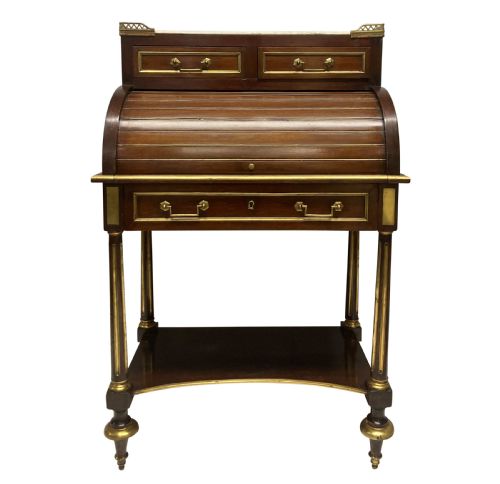 A SMALL DIRECTOIRE CYLINDER DESK IN MAHOGANY - ADDITIONAL PHOTO 1