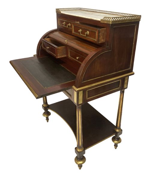A SMALL DIRECTOIRE CYLINDER DESK IN MAHOGANY - ADDITIONAL PHOTO 5