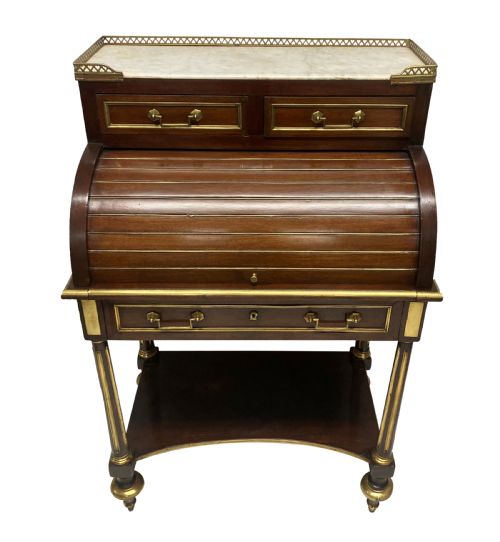 A SMALL DIRECTOIRE CYLINDER DESK IN MAHOGANY - ADDITIONAL PHOTO 7