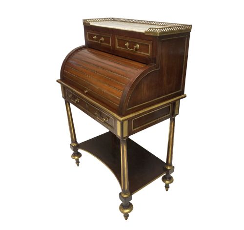 A SMALL DIRECTOIRE CYLINDER DESK IN MAHOGANY - ADDITIONAL PHOTO 8