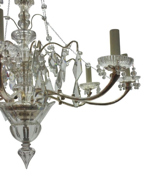 A DECORATIVE SILVER CUT GLASS CHANDELIER - ADDITIONAL PHOTO 1