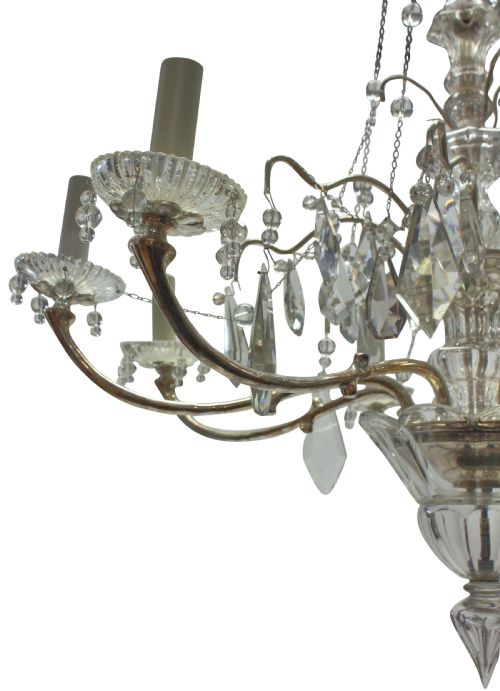 A DECORATIVE SILVER CUT GLASS CHANDELIER - ADDITIONAL PHOTO 2