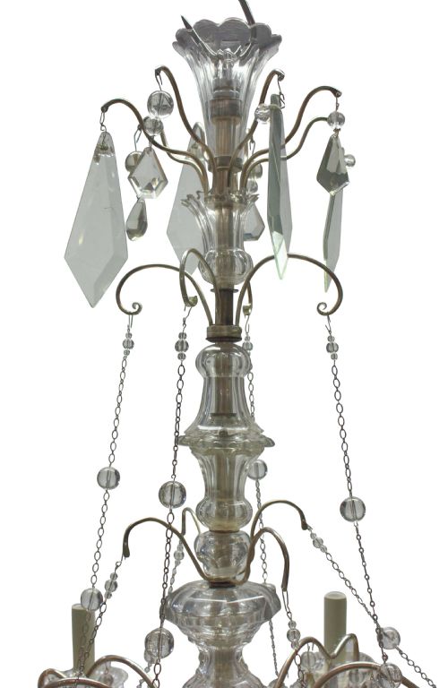 A DECORATIVE SILVER CUT GLASS CHANDELIER - ADDITIONAL PHOTO 3