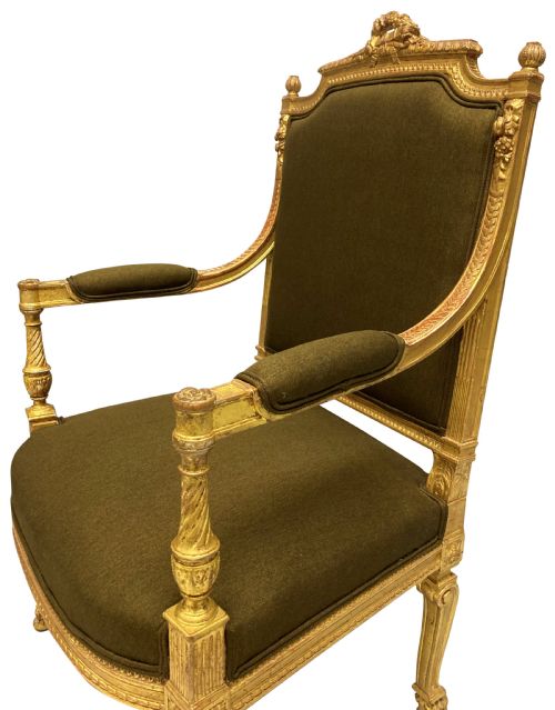 A FINE LOUIS XIV STYLE GILTWOOD ARMCHAIR - ADDITIONAL PHOTO 3