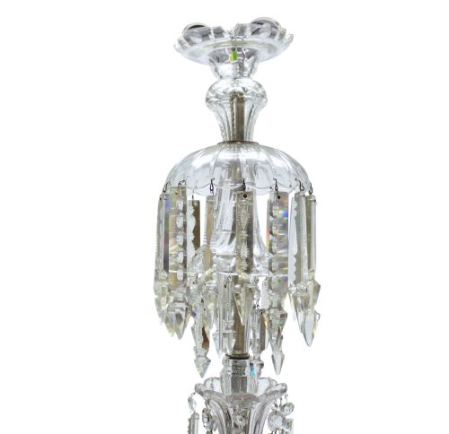 A SMALL ENGLISH CUT GLASS CHANDELIER IN THE GEORGIAN MANNER - ADDITIONAL PHOTO 2