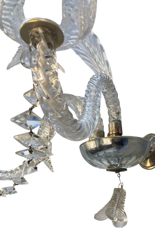 A PAIR OF 1930'S BACCARAT TWIN BRANCH WALL LIGHTS - ADDITIONAL PHOTO 3