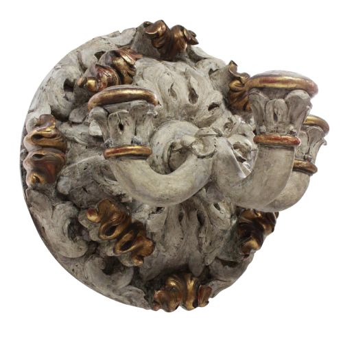 A LARGE XIX CENTURY CARVED THREE BRANCH SCONCE - ADDITIONAL PHOTO 1