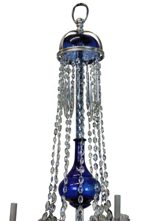 A XIX CENTURY SWEDISH SIX BRANCH CUT GLASS CHANDELIER - ADDITIONAL PHOTO 3