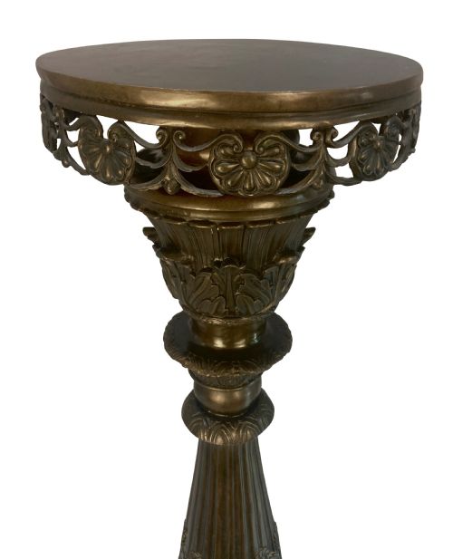 A PAIR OF LARGE VENETIAN BRONZE TORCHERE PEDESTALS - ADDITIONAL PHOTO 5