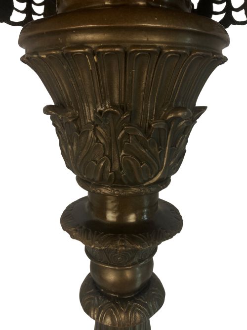 A PAIR OF LARGE VENETIAN BRONZE TORCHERE PEDESTALS - ADDITIONAL PHOTO 6