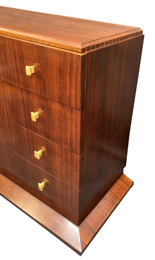 A STYLISH COMMODE WITH IVORY COLOURED BAKELITE HANDLES IN THE MANNER OF RUHLMANN - ADDITIONAL PHOTO 2