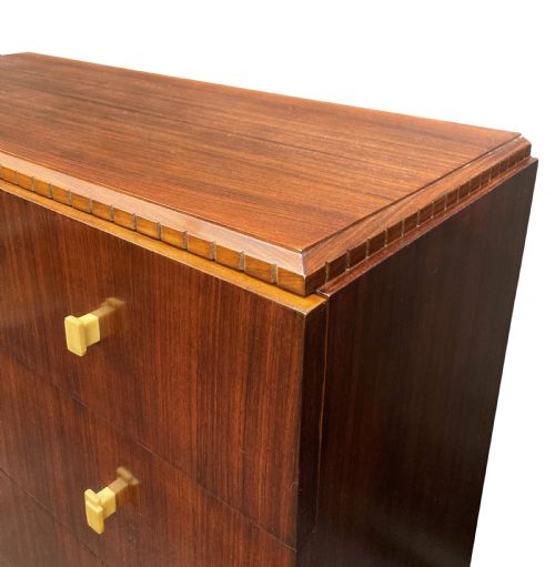 A STYLISH COMMODE WITH IVORY COLOURED BAKELITE HANDLES IN THE MANNER OF RUHLMANN - ADDITIONAL PHOTO 5