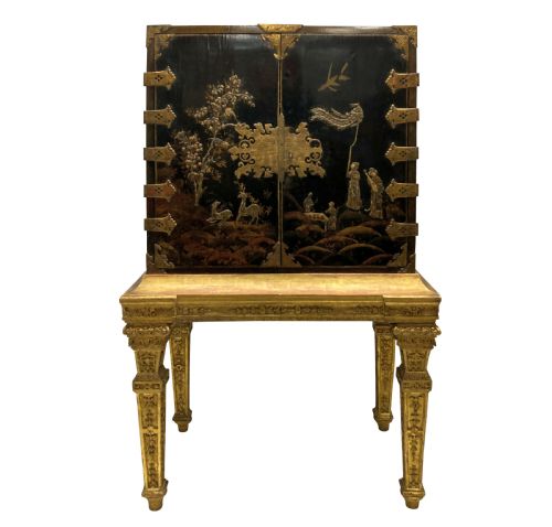 A Fine William & Mary Chinoiserie Cabinet on Stand