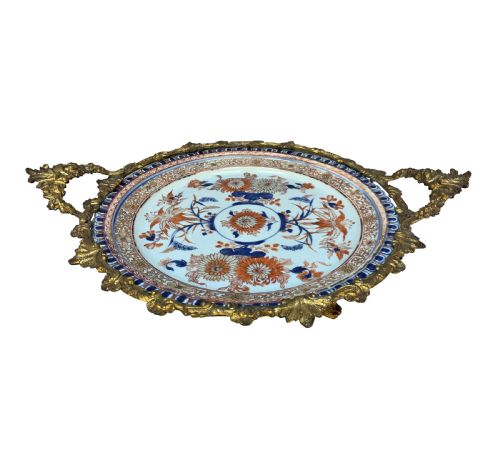 An Ormolu Mounted Chinese Imari Porcelain Plate