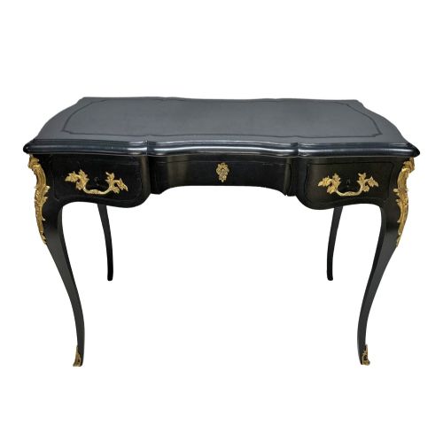 A Louis XV Style Black Laquered Writing Table