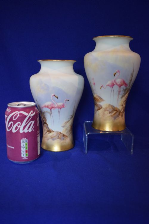 ROYAL WORCESTER PAIR OF VASES SIGNED W POWELL - ADDITIONAL PHOTO 3