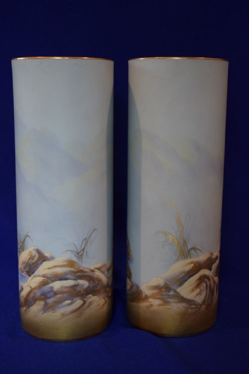 ROYAL WORCESTER PAIRS OF VASES SIGNED G JOHNSON - ADDITIONAL PHOTO 1