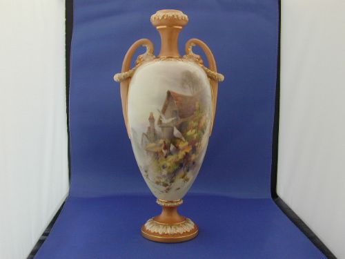Royal Worcester Artist Signed Vase, Charles Baldwyn