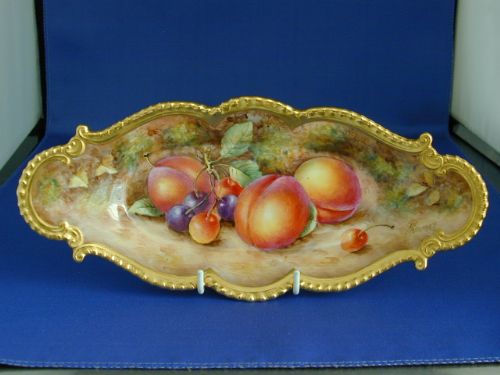 Royal Worcester Fruit Painted Pencil Tray by Freeman