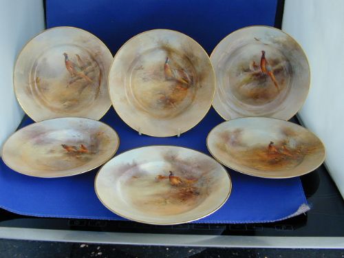 fig 1. Royal Worcester tea set decorated pheasants by Jas Stinton