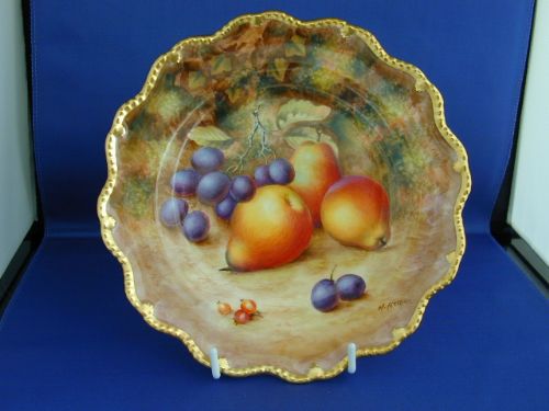 Royal Worcester Fruit Painted Plate Signed Ayrton