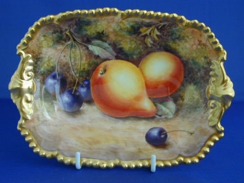 Royal Worcester Fruit Painted Bob Bon Dish Freeman