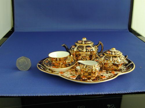 Royal Crown Derby Miniature Solitaire or Batchelor Tea Set.
