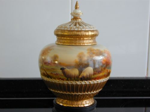 Royal Worcester 3 Piece Pot Pourri Vase by Harry Davis