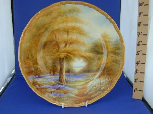 Royal Worcester Cabinet Plate "Bluebells, Kew Gardens" by Raymond Rushton