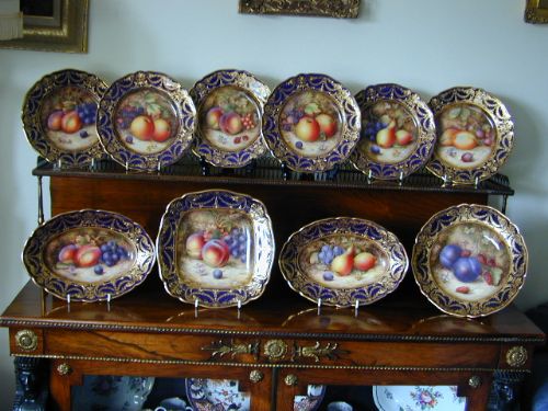 Royal Worcester Dessert Service Signed Sebright