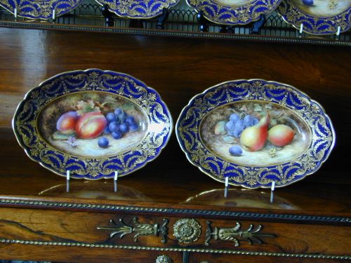 fig 1. Royal Worcester dessert service signed Sebright