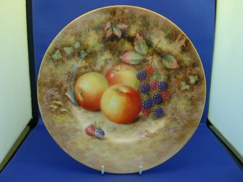 Royal Worcester Large Plate Decorated Fruit by H Ayrton