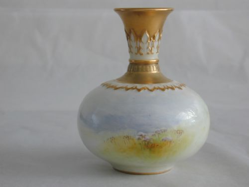 ROYAL WORCESTER VASE SHEEP BY HARRY DAVIS - ADDITIONAL PHOTO 1