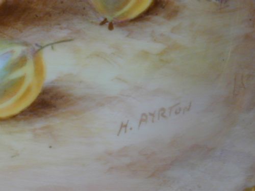 ROYAL WORCESTER FRUIT DECORATED DESSERT TRAY TUDOR TRAY SIGNED H AYRTON - ADDITIONAL PHOTO 1