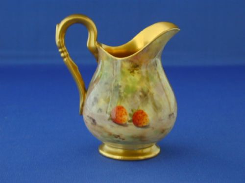 ROYAL WORCESTER FRUIT PAINTED CREAM JUG - ADDITIONAL PHOTO 3
