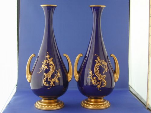 ROYAL WORCESTER PAIR OF VASES SIGNED CHIVERS - ADDITIONAL PHOTO 1