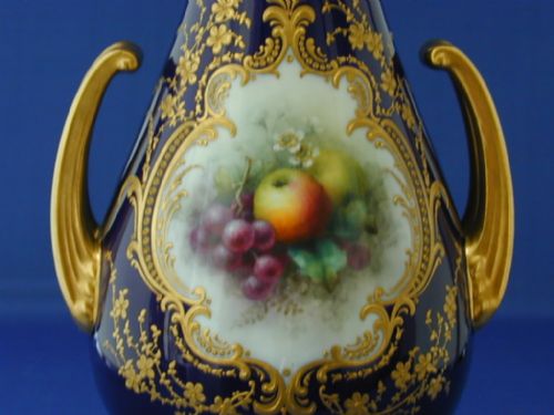 ROYAL WORCESTER PAIR OF VASES SIGNED CHIVERS - ADDITIONAL PHOTO 4