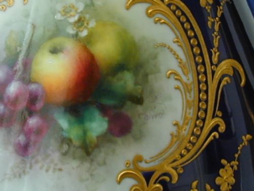 ROYAL WORCESTER PAIR OF VASES SIGNED CHIVERS - ADDITIONAL PHOTO 5