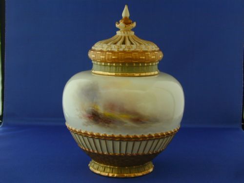 ROYAL WORCESTER 3 PIECE POT POURRI VASE BY HARRY STINTON - ADDITIONAL PHOTO 1