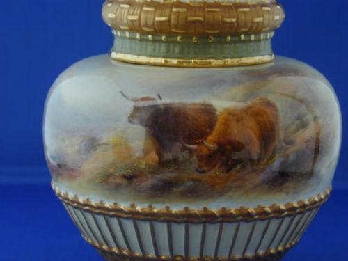 ROYAL WORCESTER 3 PIECE POT POURRI VASE BY HARRY STINTON - ADDITIONAL PHOTO 2