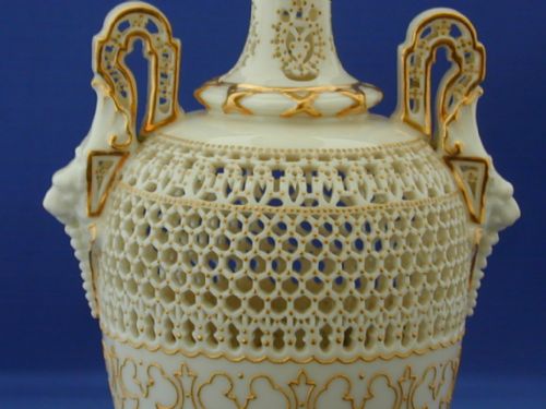 ROYAL WORCESTER RETICULATED VASE BY GEORGE OWEN - ADDITIONAL PHOTO 2