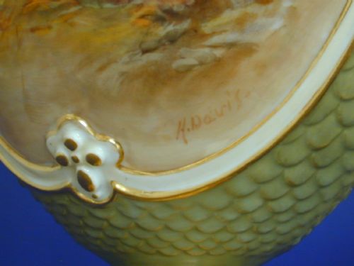 ROYAL WORCESTER VASE AND COVER BY HARRY DAVIS - ADDITIONAL PHOTO 6