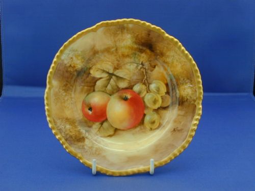 royal worcester fruit painted rope edge tea plate by john smith - CATEGORY: ANTIQUE PLATES - DATED 1960