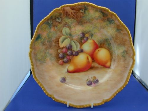 royal worcester fruit painted 105 rope edge dinner plate - CATEGORY: ANTIQUE PLATES - DATED 1960