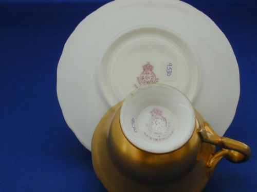 ROYAL WORCESTER CABINET COFFEE CUP AND SAUCER PAINTED FRUIT - ADDITIONAL PHOTO 2