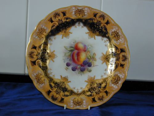 ROYAL WORCESTER SET OF 6 FRUIT DECORATED DESSERT PLATES - ADDITIONAL PHOTO 3