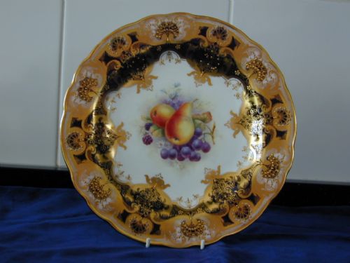 ROYAL WORCESTER SET OF 6 FRUIT DECORATED DESSERT PLATES - ADDITIONAL PHOTO 4